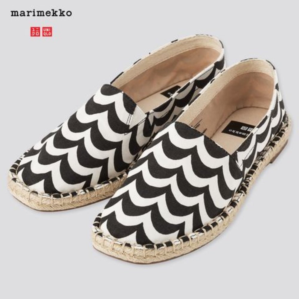 Uniqlo + Marimekko Espadrille Flat Slip Ons Material Shoes Size 9